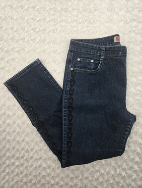 COS Fashion Y2K Vintage Jeans Embroidered Bling Size 14 (6893)